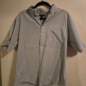 Dockers Blue and White Striped Casual Shirt